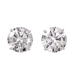 14KT White Gold Diamond Stud Earrings-#1702