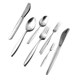 Georg Jensen Cypress Pattern by Tias Eckhoff Sterling Silver Flatware Set Circa 1953-#1752