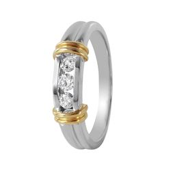 14KT Yellow and White Gold Diamond Ring-#476