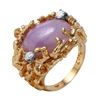 Image 1 : 14KT Yellow Gold Jade and Diamond Ring-#63