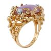 Image 2 : 14KT Yellow Gold Jade and Diamond Ring-#63