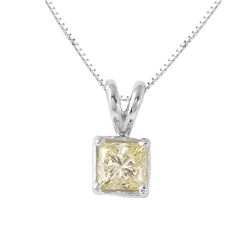 14KT White Gold Diamond Pendant and Chain-#871