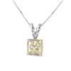 Image 1 : 14KT White Gold Diamond Pendant and Chain-#871
