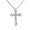 Image 1 : Diamond 18KT White Gold Cross Pendant and Chain Set-#973