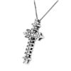 Image 2 : Diamond 18KT White Gold Cross Pendant and Chain Set-#973