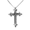 Image 3 : Diamond 18KT White Gold Cross Pendant and Chain Set-#973