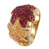 Image 1 : 14KT Yellow gold Ruby and Sapphire Ring-#1258