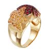 Image 2 : 14KT Yellow gold Ruby and Sapphire Ring-#1258