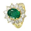 Image 1 : 14KT Yellow Gold Emerald and Diamond Ring-#1521