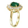 Image 2 : 14KT Yellow Gold Emerald and Diamond Ring-#1521