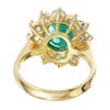 Image 4 : 14KT Yellow Gold Emerald and Diamond Ring-#1521
