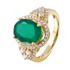 Image 1 : 14KT Yellow Gold Emerald and Diamond Ring-#517