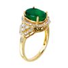 Image 2 : 14KT Yellow Gold Emerald and Diamond Ring-#517