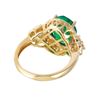 Image 3 : 14KT Yellow Gold Emerald and Diamond Ring-#517