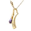 Image 2 : 14KT Yellow Gold Tanzanite and Diamond Pendant and Chain-#362