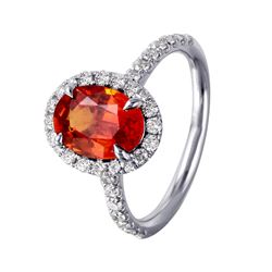 18KT White Gold Sapphire and Diamond Ring-#600