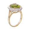 Image 2 : 14KT Yellow Gold Peridot and Diamond Ring-#887