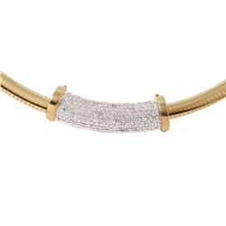 14KT Yellow Gold Diamond Omega Necklace-#1193