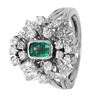 Image 1 : 14KT White Gold Diamond and Ruby Ring-#385