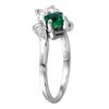Image 2 : 14KT White Gold Emerald and Diamond Ring-#1675