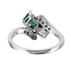 Image 4 : 14KT White Gold Emerald and Diamond Ring-#1675
