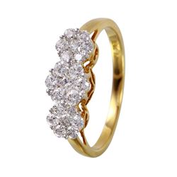 18KT Yellow Gold Diamond Ring-#1590