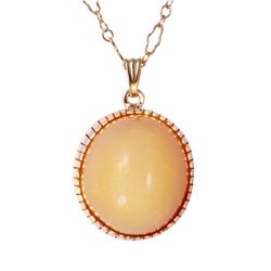 14KT Yellow Gold Opal Pendant and Chain-#191