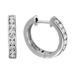 14KT White Gold Diamond Earrings-#2311