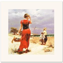 Seaside Gathering Limited Edition Giclee on Canvas by Pino (1939-2010)! Numbered and Hand Signed wit