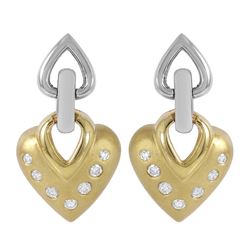 18KT Yellow and White Gold Diamond Earrings-#196