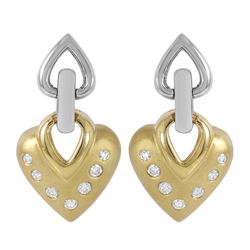 18KT Yellow and White Gold Diamond Earrings-#196