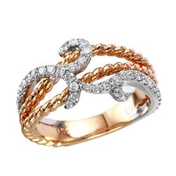 14KT Rose and White Gold Diamond Ring-#2145