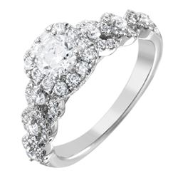 14KT White Gold Diamond Engagement Ring-#1532