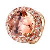 Image 1 : 14KT Rose Gold Custom Made Morganite, Sapphire and Diamond Ring-#863