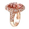 Image 2 : 14KT Rose Gold Custom Made Morganite, Sapphire and Diamond Ring-#863