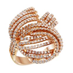 NEW 14KT Rose Gold Diamond Knot Ring-#1995