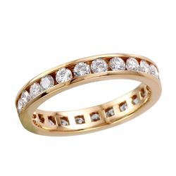 14KT Yellow Gold Diamond Eternity Ring-#1682