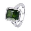 Image 1 : 18KT White Gold Custom Made Tourmaline and Diamond Ring-#864