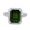 Image 3 : 18KT White Gold Custom Made Tourmaline and Diamond Ring-#864