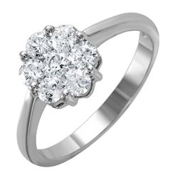 14KT White Gold Diamond Ring-#1593