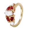 Image 1 : 14KT Yellow Gold Ruby and Diamond Engagement Ring-#1091