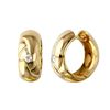 Image 2 : 18KT Yellow Gold Diamond Hoop Earrings-#1824