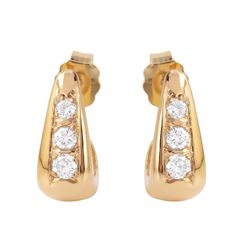 14KT Yellow Gold Diamond Earrings-#893