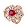 Image 1 : 14KT Rose Gold Ruby and Diamond Ring-#705