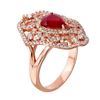Image 2 : 14KT Rose Gold Ruby and Diamond Ring-#705