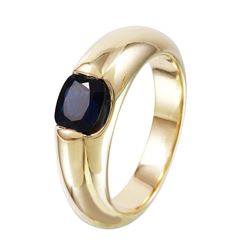 14KT Yellow Gold Tension Set Sapphire Solitaire Ring-#1359