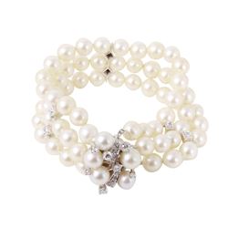 14KT White Gold Diamond Vintage Bracelet-#532