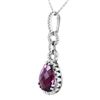 Image 2 : 14KT White Gold Amethyst and Diamond Pendant and Chain-#2132