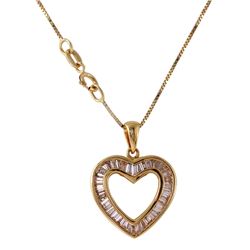 14KT Yellow Gold Diamond Heart Pendant and Chain-#5