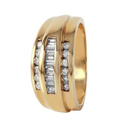 14KT Yellow Gold Diamond Ring-#479